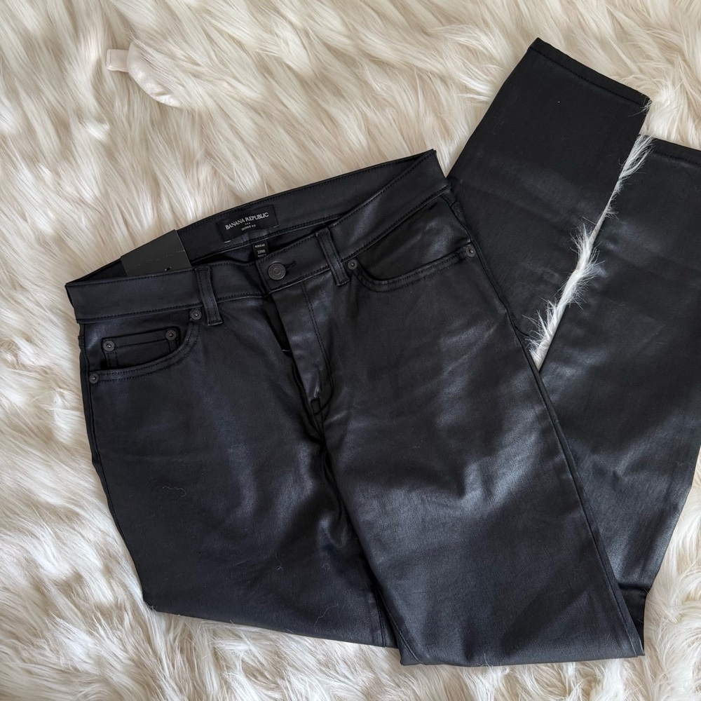🆕_ Banana Republic Shiny Black Skinny Jeans Size 27